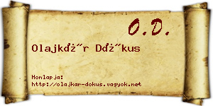 Olajkár Dókus névjegykártya